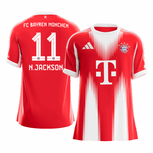 N.JACKSON #11 Bayern Munich Home Soccer Jersey 2025/26
