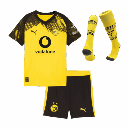 Borussia Dortmund Home Kids Soccer Jerseys Full Kit 2025/26
