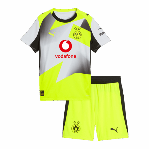 Borussia Dortmund Away Kids Soccer Jerseys Kit 2025/26