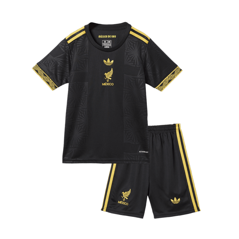 Mexico Third Away Kids Soccer Jerseys Kit 2025 - Gold Cup