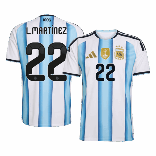 L.MARTÍNEZ #22 Argentina Home Soccer Jersey World Cup 2026