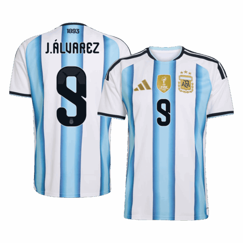 J.ÁLVAREZ #9 Argentina Home Soccer Jersey World Cup 2026