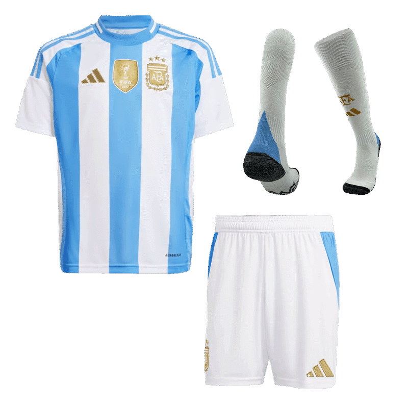 Argentina Home Kids Soccer Jerseys Full Kit 2024