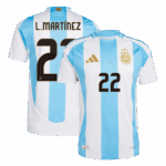L.MARTÍNEZ #22 Argentina Home Authentic Soccer Jersey