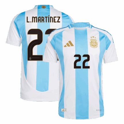 L.MARTÍNEZ #22 Argentina Home Authentic Soccer Jersey