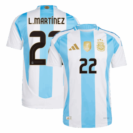 L.MARTÍNEZ #22 Argentina Home Authentic Soccer Jersey