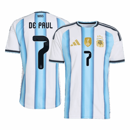 DE PAUL #7 Argentina Home Player Version Jersey World Cup 2026