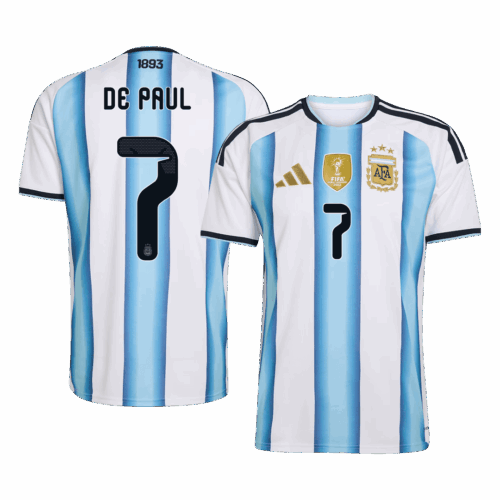 DE PAUL #7 Argentina Home Soccer Jersey World Cup 2026