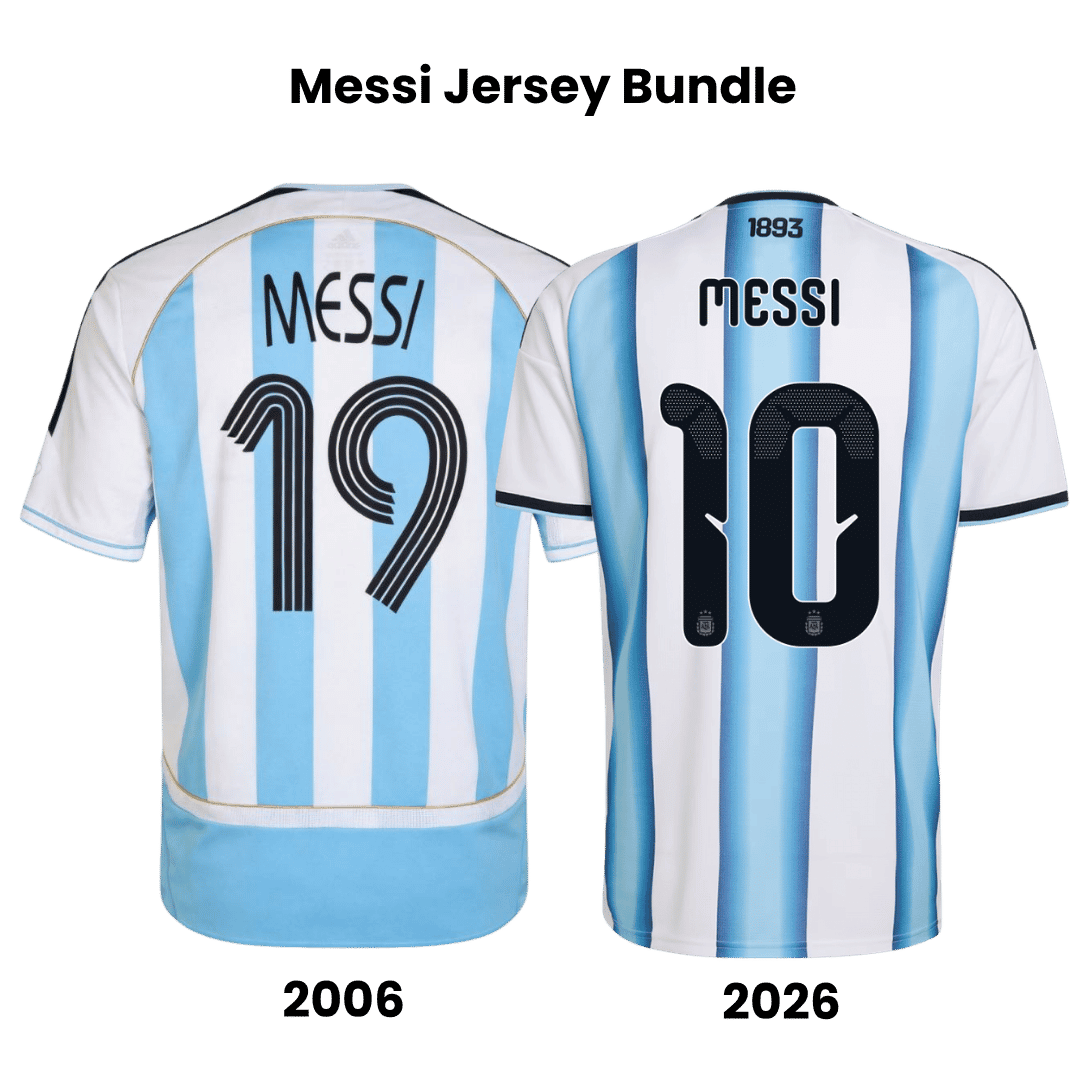 Retro MESSI #19 Argentina Home 2006 & MESSI #10 Argentina Home 2026