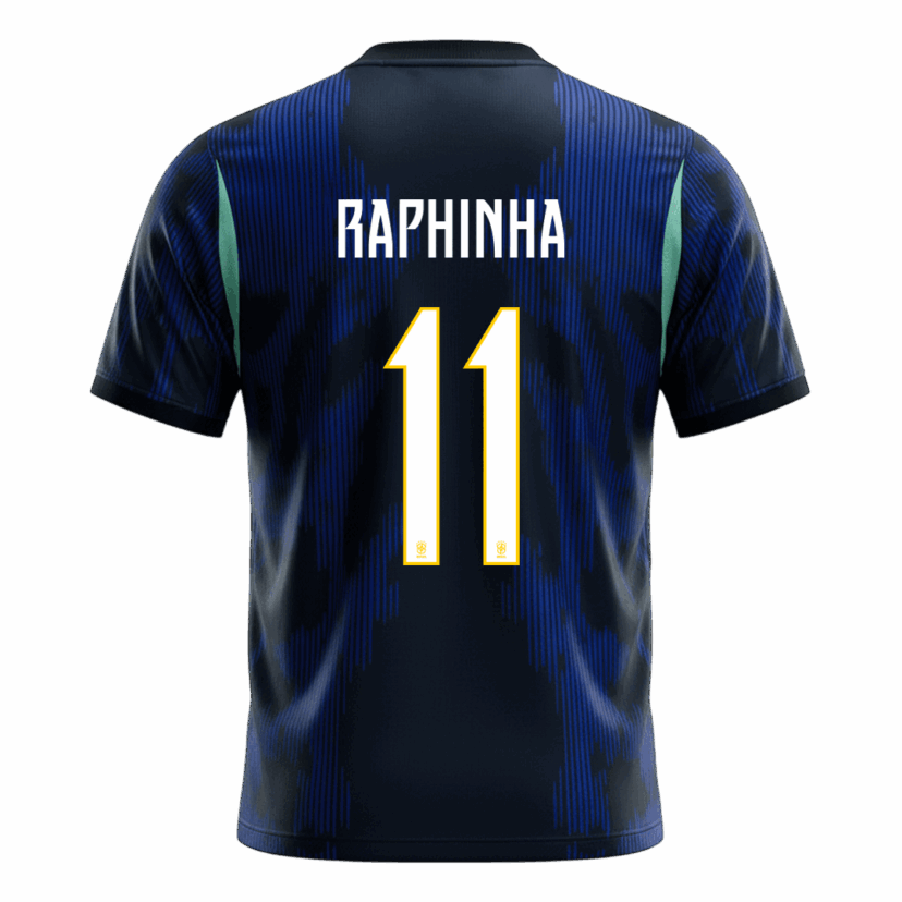 697454_2 RAPHINHA #11 Brazil Away Soccer Jersey World Cup 2026