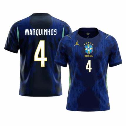 MARQUINHOS #4 Brazil Away Soccer Jersey World Cup 2026