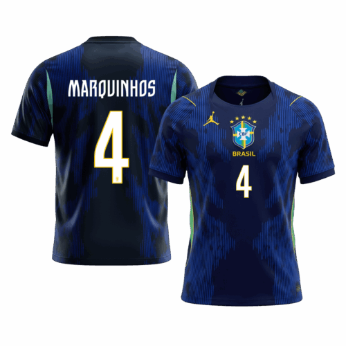 MARQUINHOS #4 Brazil Away Soccer Jersey World Cup 2026
