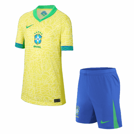 Brazil Home Kids Soccer Jerseys Kit Copa America