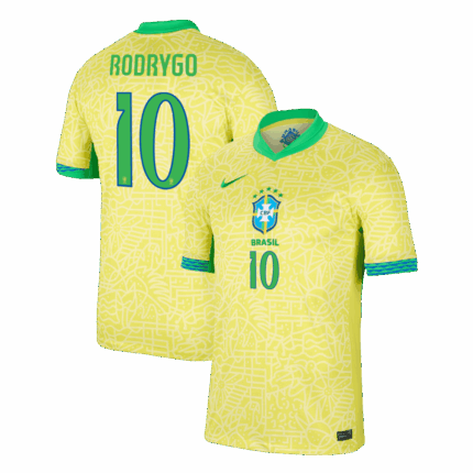 RODRYGO #10 Brazil Home Soccer Jersey Copa America