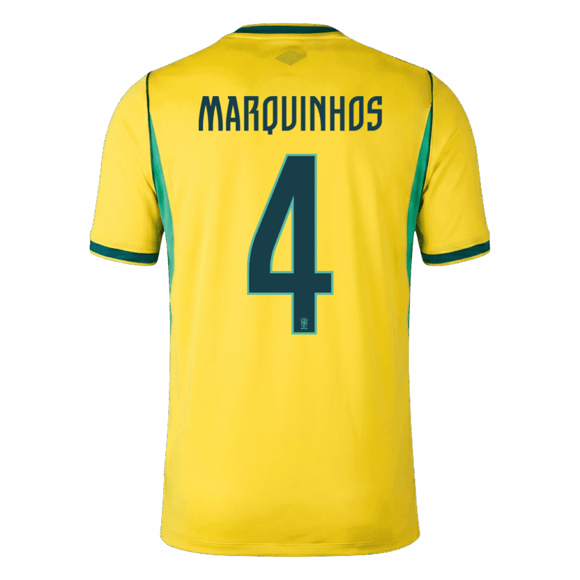 MARQUINHOS #4 Brazil Home Soccer Jersey World Cup 2026