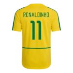 497018_1 Retro Soccer Jersey RONALDINHO #11 Brazil Home 2002/03