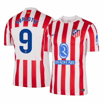 SØRLOTH #9 Atletico Madrid Home Soccer Jersey 2025/26