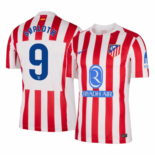 SØRLOTH #9 Atletico Madrid Home Soccer Jersey 2025/26