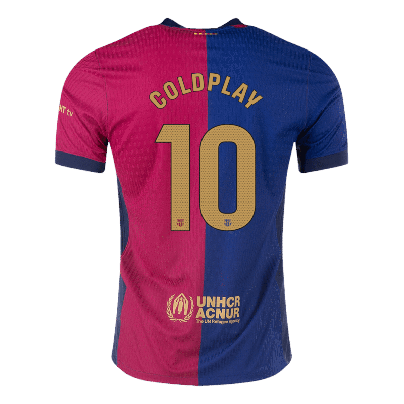 COLDPLAY #10 Barcelona Home Authentic Soccer Jersey 2024/25