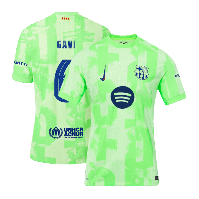 GAVI #6 Barcelona Third Away Authentic Soccer Jersey 2024/25- UCL（Spotify Logo Without Text）