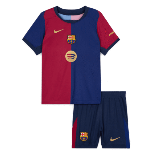 Barcelona Home Kids Soccer Jerseys Kit 2024/25 Spotify Logo Without Text