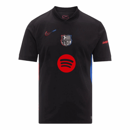 Barcelona Away Soccer Jersey- Spotify Logo Without Text