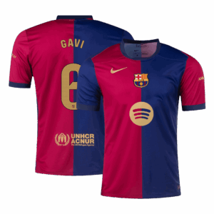 GAVI #6 Barcelona Home Soccer Jersey - Spotify Logo Without Text