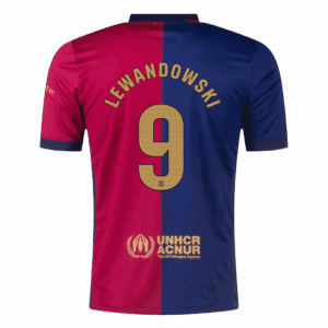 LEWANDOWSKI #9 Barcelona Home Soccer Jersey - Spotify Logo Without Text - Image 3