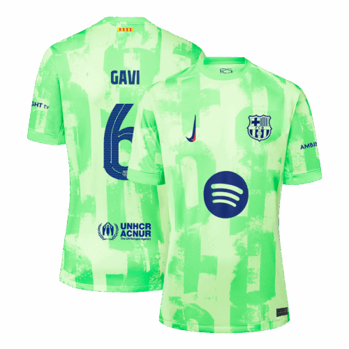 GAVI #6 Barcelona Third Away Soccer Jersey - UCL（Spotify Logo Without Text）
