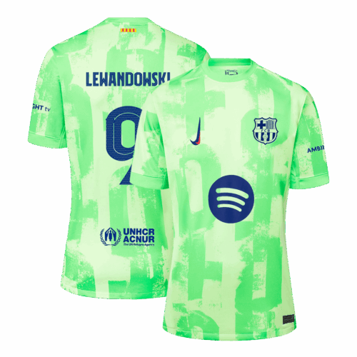 LEWANDOWSKI #9 Barcelona Third Away Soccer Jersey - UCL（Spotify Logo Without Text）