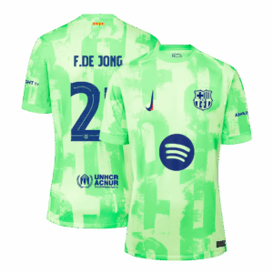 F.DE JONG #21 Barcelona Third Away Soccer Jersey - UCL（Spotify Logo Without Text）