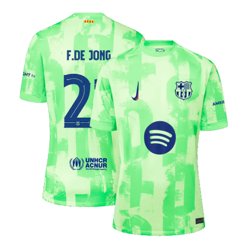 F.DE JONG #21 Barcelona Third Away Soccer Jersey - UCL（Spotify Logo Without Text）