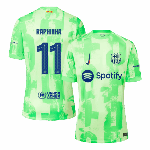 RAPHINHA #11 Barcelona Third Away Soccer Jersey- UCL