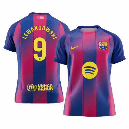 LEWANDOWSKI #9 Barcelona Home Soccer Jersey 2025/26