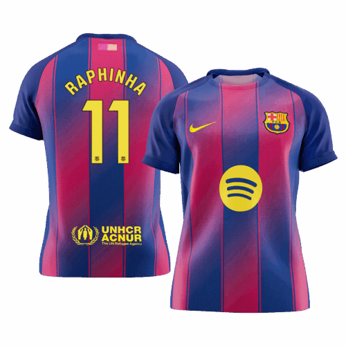 RAPHINHA #11 Barcelona Home Soccer Jersey 2025/26