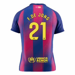 F.DE JONG #21 Barcelona Home Soccer Jersey 2025/26 - Image 2