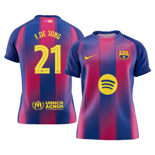 F.DE JONG #21 Barcelona Home Soccer Jersey 2025/26 -UCL