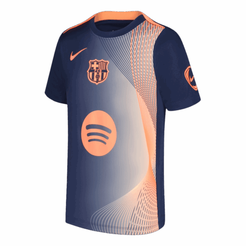 Barcelona Pre-Match Soccer Jersey 2025/26 Orange&Black
