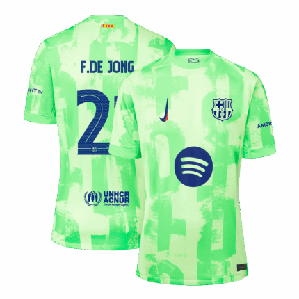 F.DE JONG #21 Barcelona Third Away Soccer Jersey - UCL(Spotify Logo Without Text）
