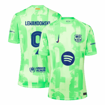 LEWANDOWSKI #9 Barcelona Third Away Soccer Jersey - UCL(Spotify Logo Without Text）
