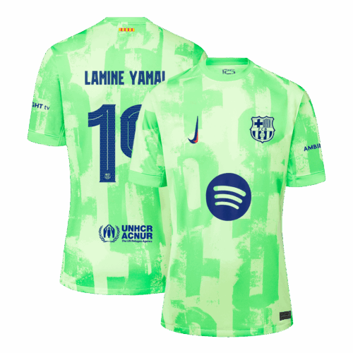LAMINE YAMAL #19 Barcelona Third Away Soccer Jersey - UCL(Spotify Logo Without Text）