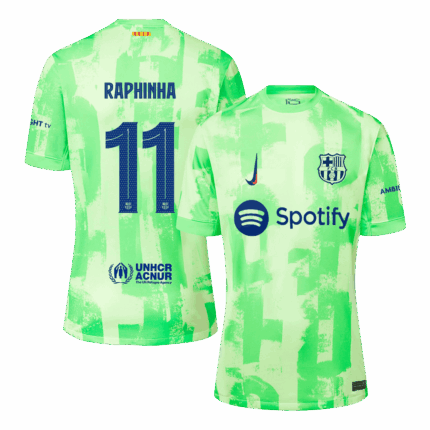 RAPHINHA #11 Barcelona Third Away Soccer Jersey -UCL