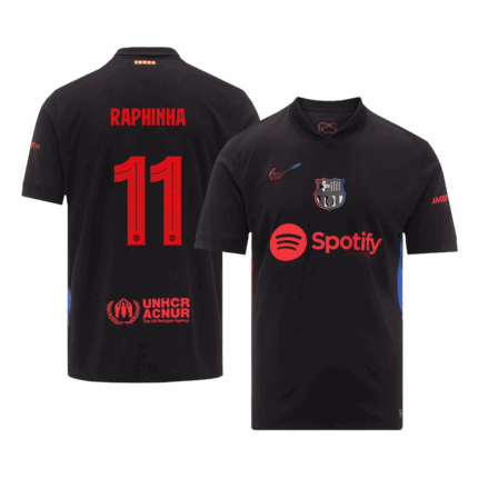 RAPHINHA #11 Barcelona Away Soccer Jersey -UCL