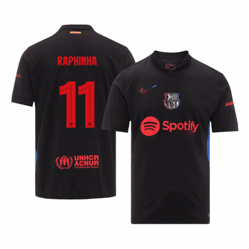 RAPHINHA #11 Barcelona Away Soccer Jersey -UCL