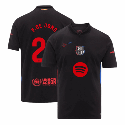 F.DE JONG #21 Barcelona Away Soccer Jersey - Spotify Logo Without Text
