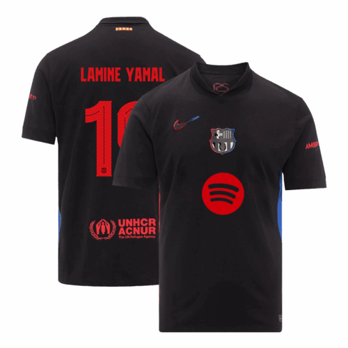 LAMINE YAMAL #19 Barcelona Away Soccer Jersey -UCL (Spotify Logo Without Text)