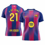 F.DE JONG #21 Barcelona Home Soccer Jersey 2025/26