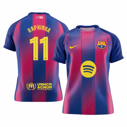 RAPHINHA #11 Barcelona Home Soccer Jersey 2025/26 - UCL