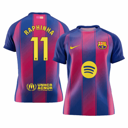 RAPHINHA #11 Barcelona Home Soccer Jersey 2025/26