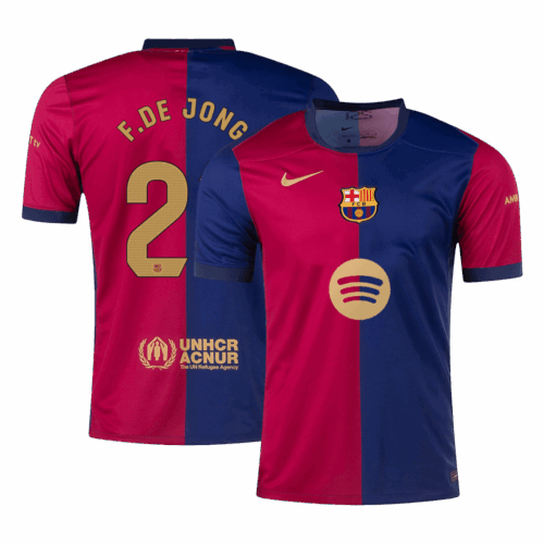 656933_1 F.DE JONG #21 Barcelona Home Soccer Jersey - Spotify Logo Without Text
